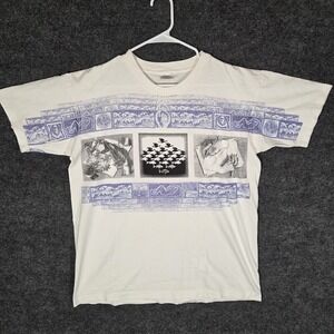 Vintage 90s M.C. Escher Andazia Art T Shirt Mens Large Made USA Single Stitch